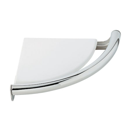 Delta Delta 8-1/2 in. L Polished Chrome Stainless Steel Corner Shelf with Assist Bar DF702PC